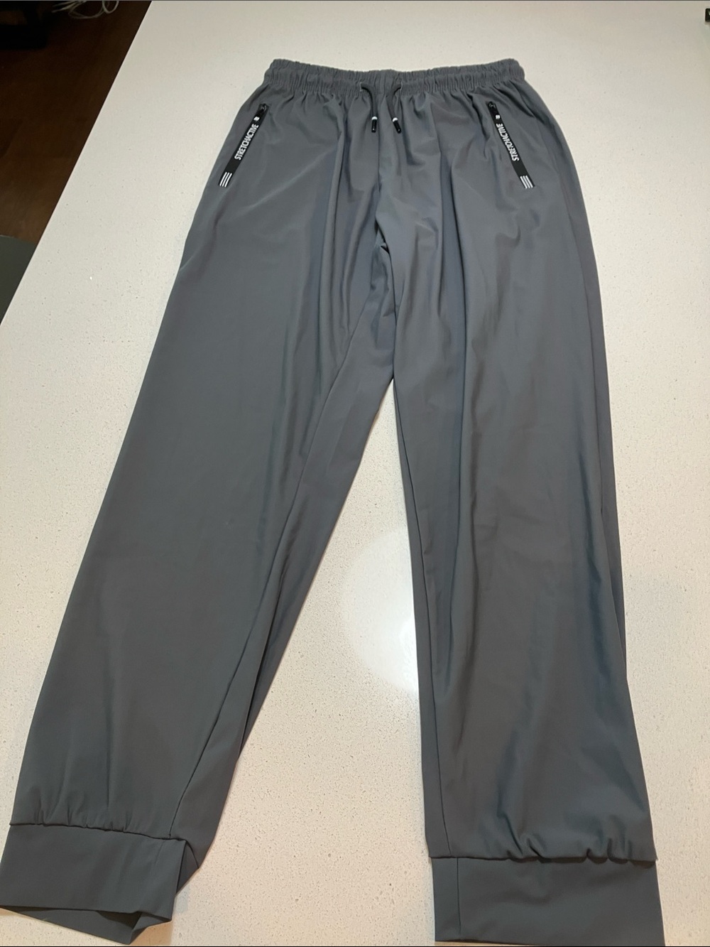 Women's Gray Relaxed Track Pants with Elastic Waist